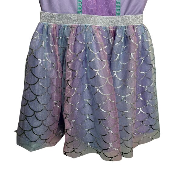 Disney Princess Dress Girl's 7/8 Purple Ariel Little Mermaid Tutu Costume - Picture 3 of 8